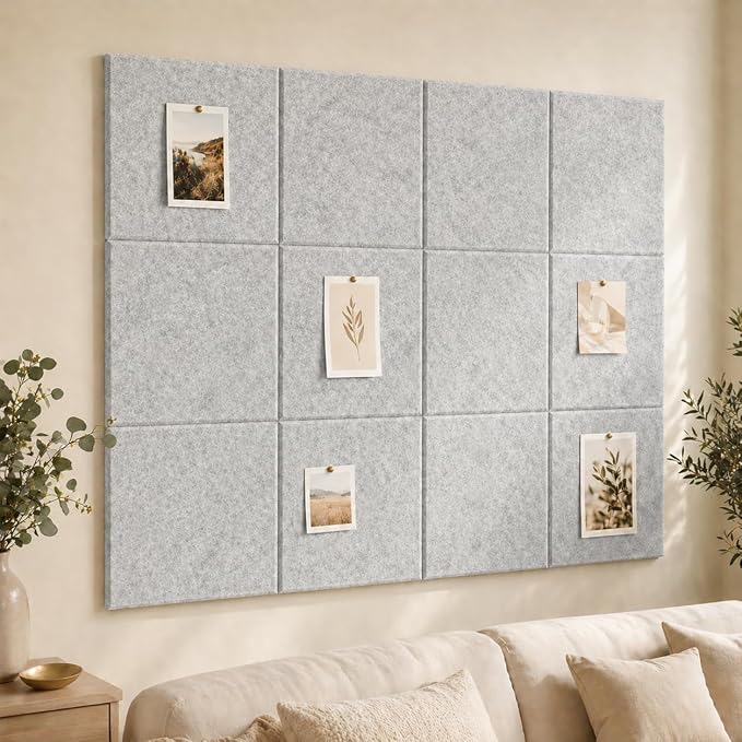 Large Cork Boards for Walls – 48" x 36" Self Adhesive Felt Wall Tiles