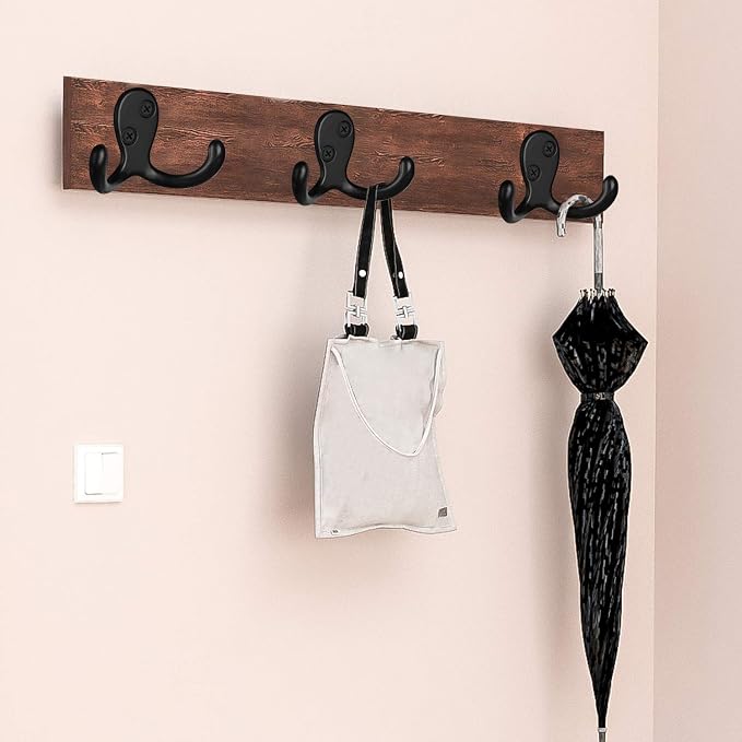 IBosins 20 Pack Heavy Duty Double Prong Coat Hooks Wall Mounted