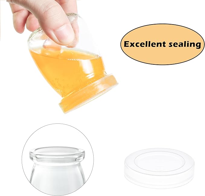 ihomecooker Mini Pudding Jars 60Pack, 3.4 oz Glass Favor Jar with Lids, Candle jars,Yogurt Containers with Lids, Mason Jar,Bath Salt Jars Wedding Favors Honey Pot