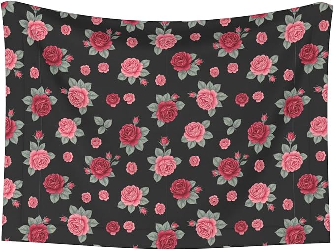 Reversible Plush Dot Pet Blanket for Dogs and Cats, Rose Seamless Pattern Pink, Ultra Soft Two Sided Design with Warm Fuzzy Side and Smooth Side for Comfort