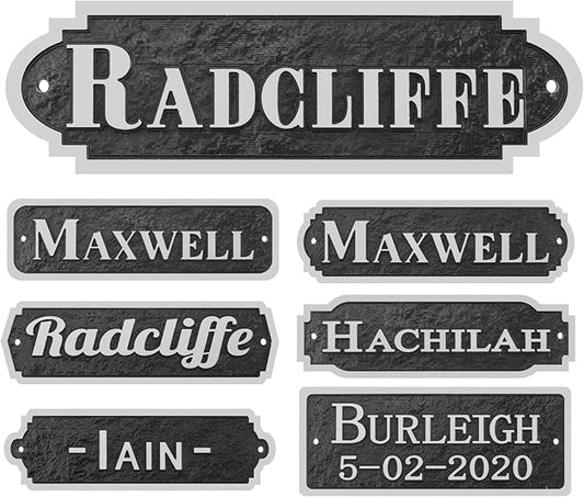 Acrylic Horse Stall Name Plate, 2.4" x 8" Personalized Stall Signs, UV Protected, Custom Pet Name Sign, All Weather Adhesive, Mounting (Silver, Style 6)