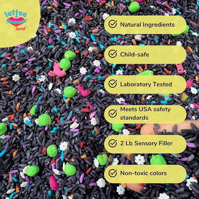 Outer Space Sensory Bin Filler for Kids – 2 lb (4 Cups) | Galaxy-Themed Colored Rice, Chickpeas & Pasta Mix | Non-Toxic Sensory Bin Filler | Montessori Sensory Play | Cosmic Sensory Play | Ages 3+