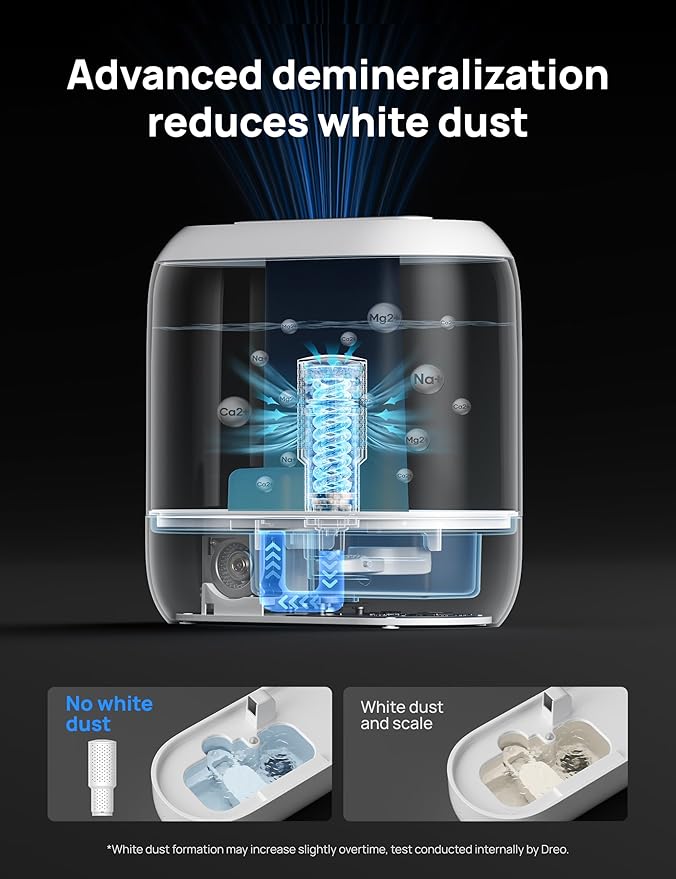 Dreo Humidifiers for Bedroom, Top Fill 4L Smart Cool Mist Humidifier with Oil Diffuser, Cartridge, Nightlight, 32H Runtime, Quiet Ultrasonic Humidifiers for Home, Baby Nursery, Plants, Office, HM311S