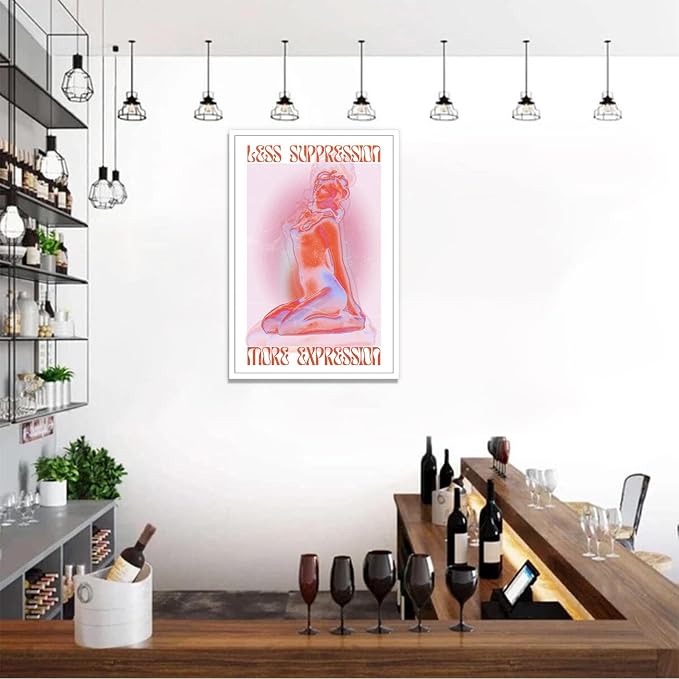 Liyark Spiritual Affirmation Art Poster Pink Woman Canvas Wall Art Aesthetic