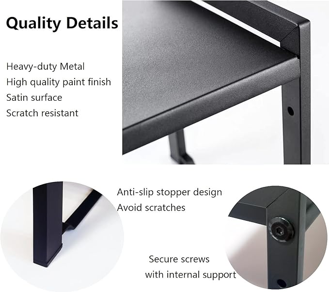 2 Pack Expandable Cabinet Shelf Organizer 16-26" L Stackable Kitchen Counter Shelves Rack Stand Sink Riser Countertop Storage Black (Narrow 5.1”D)