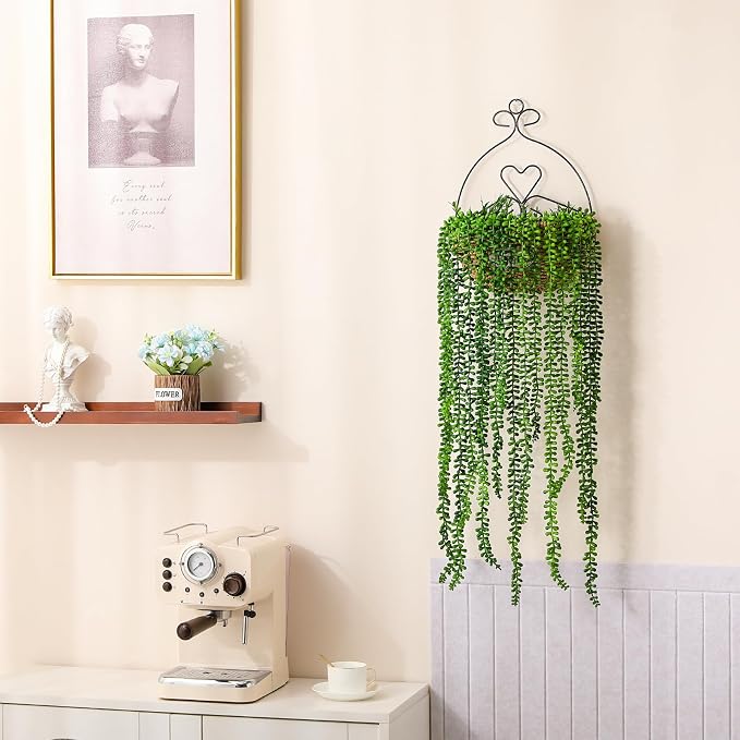 6pcs Artificial Succulents Hanging Plants, Fake Hanging Plant String of Pearls