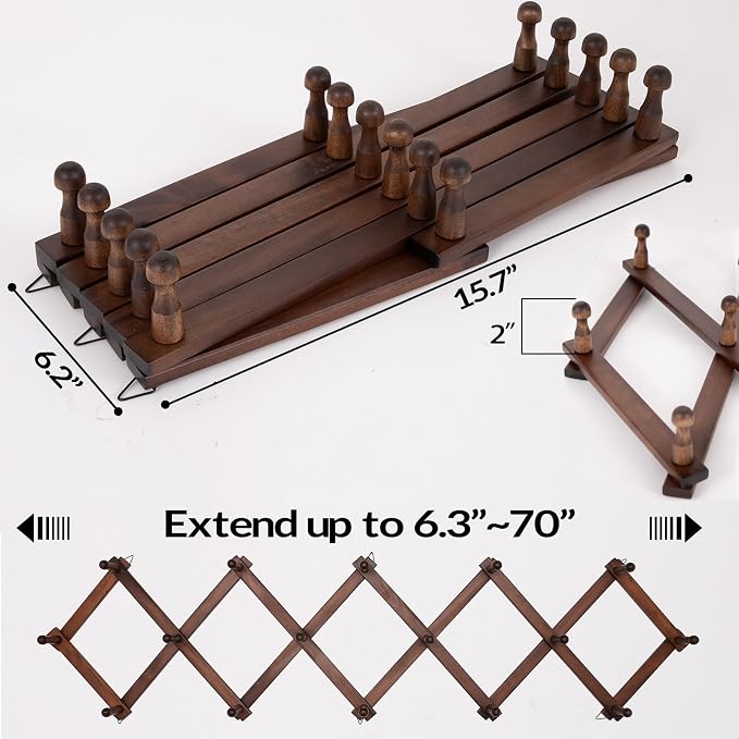 SCUNDA Hat Rack for Wall, Expandable Wall Hat Holder