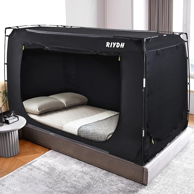 Bed Tent Bed Canopy Twin Size Tents for Adult and Kids- Original Design Portable Dream Tent Indoor Sleeping 80% Blackout with 3 Doors Breathable Big Space Tents