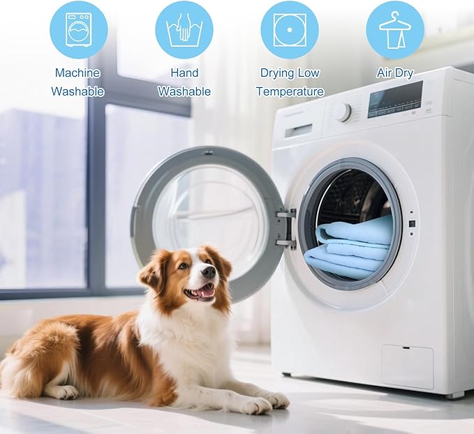 Cooling Mat for Large Dogs, Thick Breathable Dog Cooling Mat Q-MAX>0.45, Cooling Bed Chill Cool Fiber & Non-Slip Bottom Cold Crate Pad Kennel Bed for Dog Puppy and Cat, Non-Toxic, Foldable & Washable