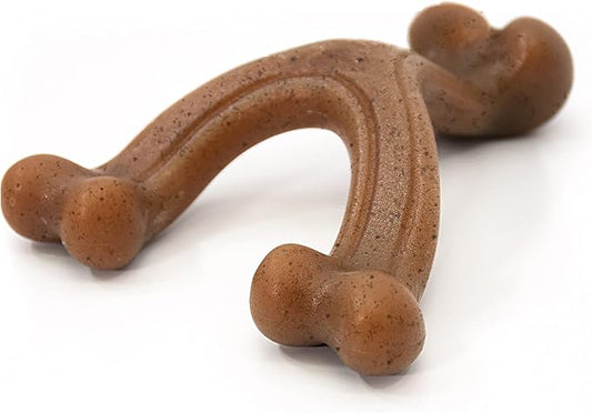 Nylabone Gourmet Style Wishbone Strong Chew Toy for Dogs, Bacon Flavor, Small - Up to 25 lbs, 1 Count