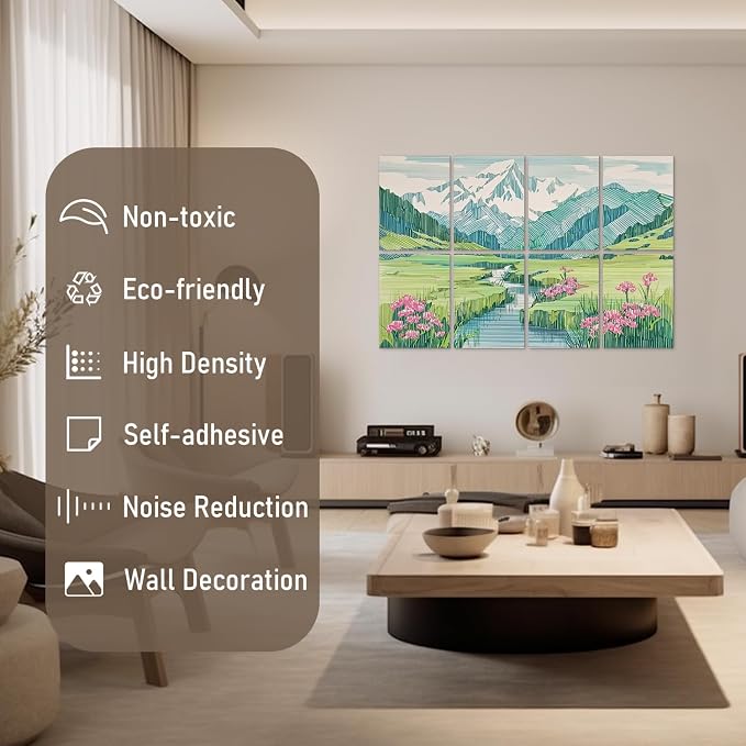 Art Acoustic Panels Tiles Decorative Room Sound Proof Foam Absorbing Panels