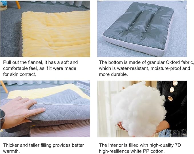 Dog Bed,pet Beds & Furniture,Machine-Washable Cushion for Dogs and Cats,Suitable for Dogs, Floor Furniture Use Yellow M