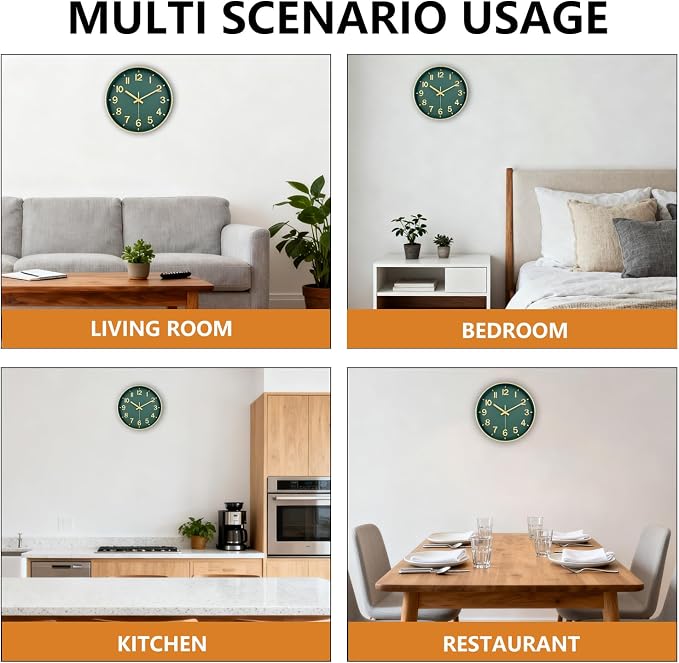 Wall Clocks Battery Operated, 12 Inch Non Ticking Digital Wall Clock, Silent