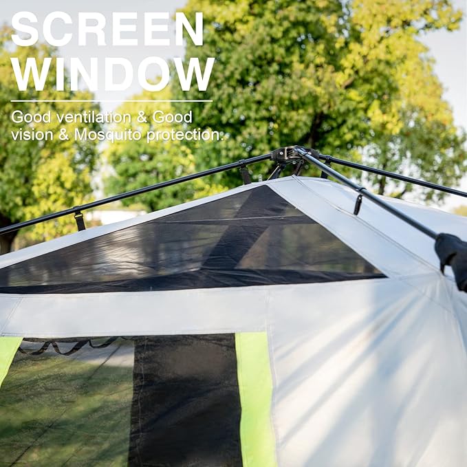 EVER ADVANCED 6 Person Blackout Camping Tent Instant Cabin Tents for Family with Rainfly, 60s Easy Setup, Water-Resistant