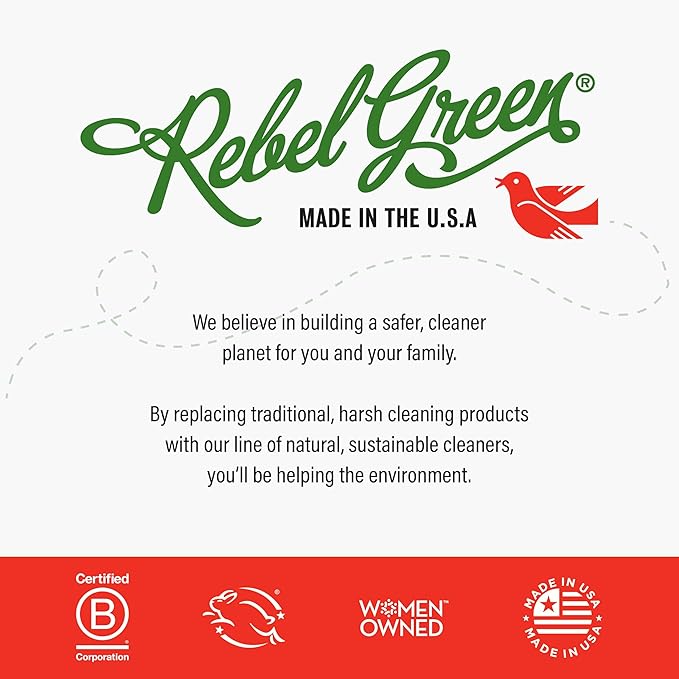 Rebel Green Organic Laundry Detergent - Natural Laundry Soap - Liquid Laundry Detergent with Dispenser Cup - Gentle Laundry Detergent - Fresh Peppermint & Lemon Scent - (68 Load Bottles, 2 Pack)