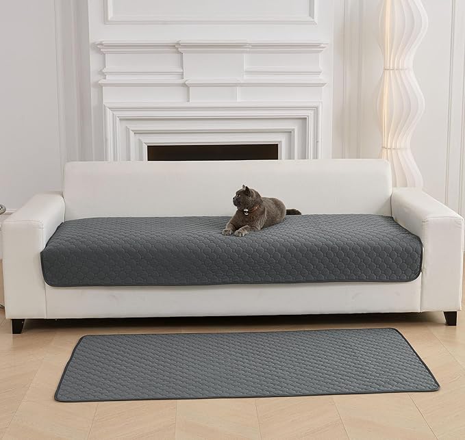 Waterproof Pet Couch Covers for Sofa Non Slip Sofa Cover for 3 Cushion Couch Absorbent Quick Dry Soft Dog Bed Cover Washable Furniture Protector (Brown,30"x70")