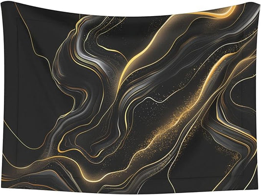 Black Golden Blanket for Pet -Marble Throw Blanket 40x30 Couch Blankets for Puppy Dogs Cats