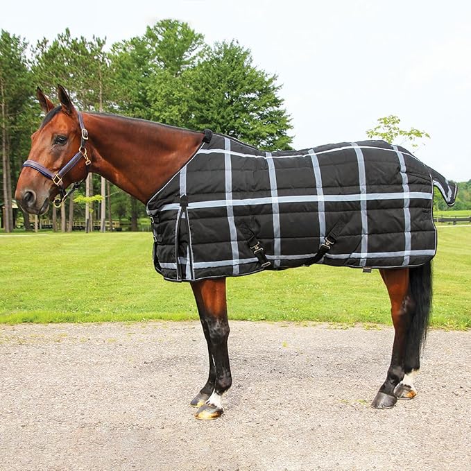 Country Pride Highland 1200D Lightweight Stable Blanket (84, BlackPlaid)