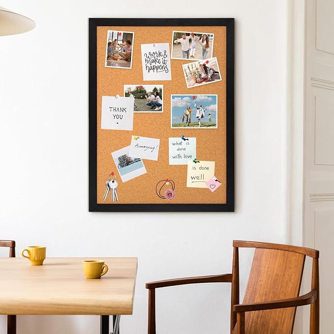 DOLLAR BOSS Cork Board for Wall 24" x 18" Bulletin Board for Wall