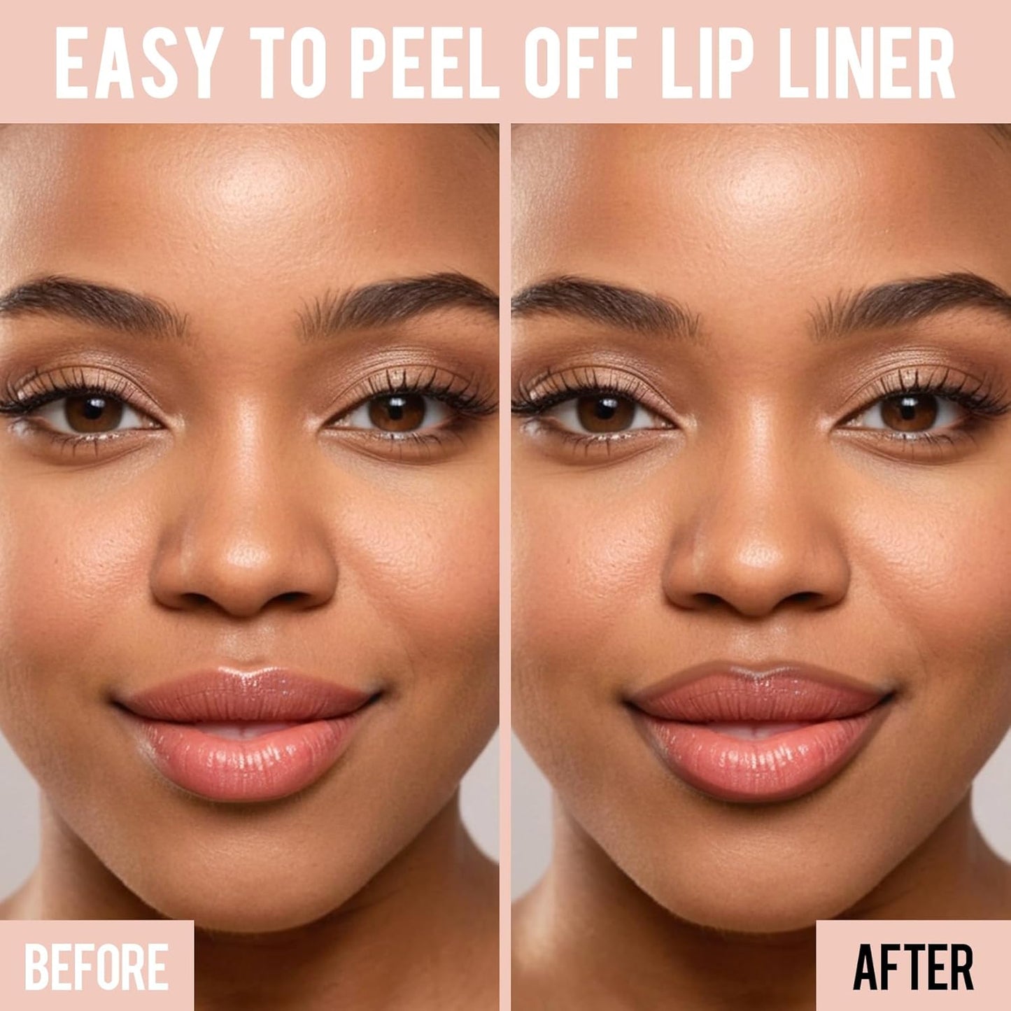iMethod Natural Long Lasting Lip Liner - Peel Off, Waterproof Stay On All Day, Transfer-Proof, Highly Pigmented, Instant Peel Off Lip Stain Color, Rose