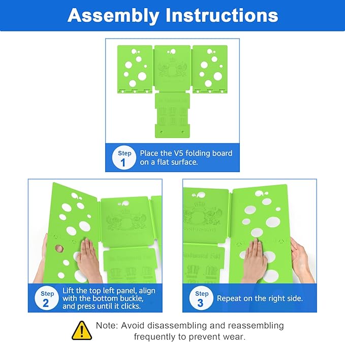 BoxLegend V5 Shirt Folding Board T-Shirt Folder Clothes Folder Laundry Organizer Helper for Adult Clothing Durable Plastic Folding Tool, Green