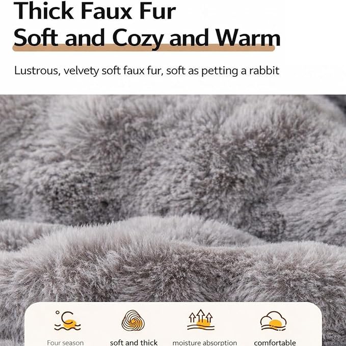 Dream Cloud Pet Sofa Bed Machine Washable Waterproof Supportive Comfort Non-Slip Plush Pet Couch Bed with Raised Edge for Sofa Car Floor, Small Medium Dogs Cats, Furniture Protector (White1)
