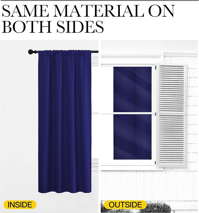 NICETOWN Blackout Curtains for Living Curtains, 1 Pair, 34-inch W x 72-inch L