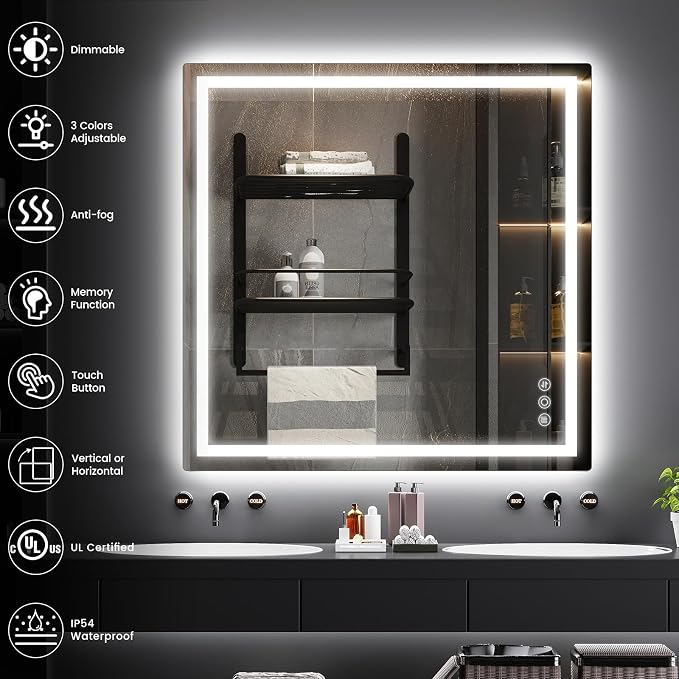 Memobarco 36"x 36" Bathroom Mirror