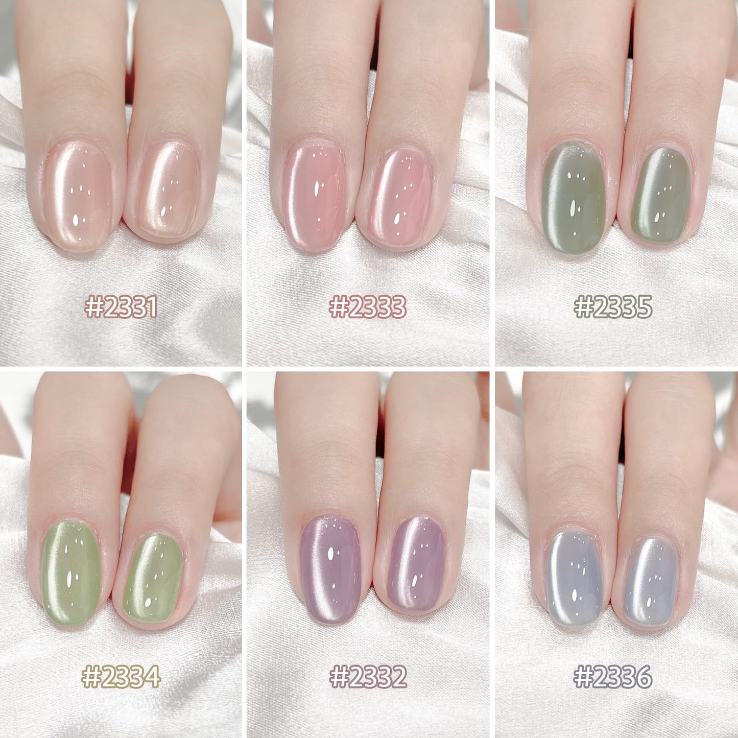 GAOY Cat Eye Gel Nail Polish Set with Magnet for Green Blue Pink Glitter Holographic Cat Eye, Salon Gel Manicure and Nail Art DIY at Home, Minty Fresh
