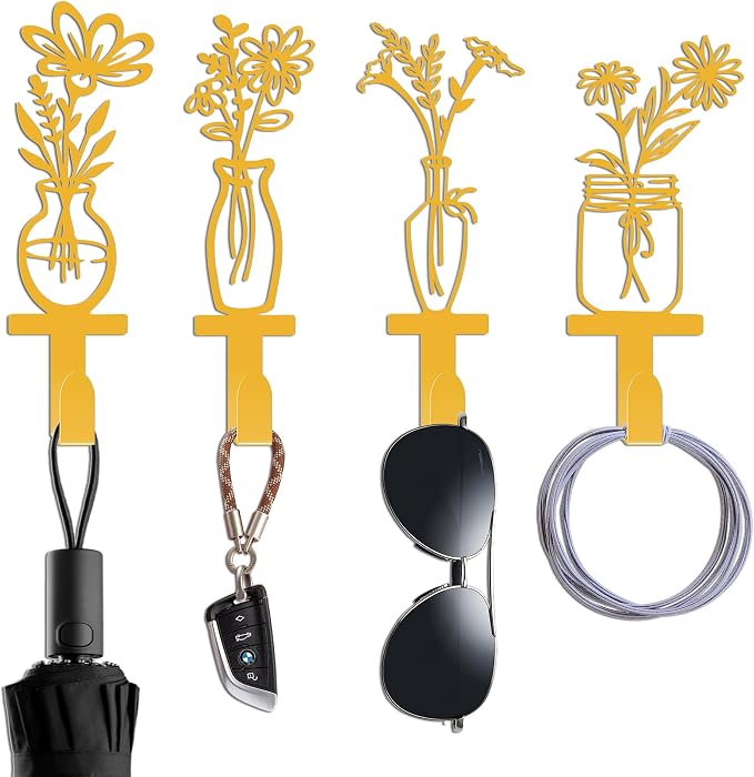Decorative Wall Hooks, Metal Flowers Wall Decor