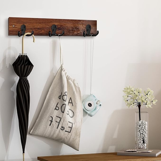 IBosins 16 Pack Heavy Duty Double Prong Coat Hooks Wall Mounted