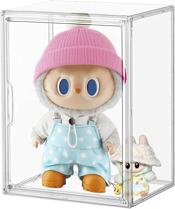 Clear Stackable Display Case with Magnetic Door, X-Large