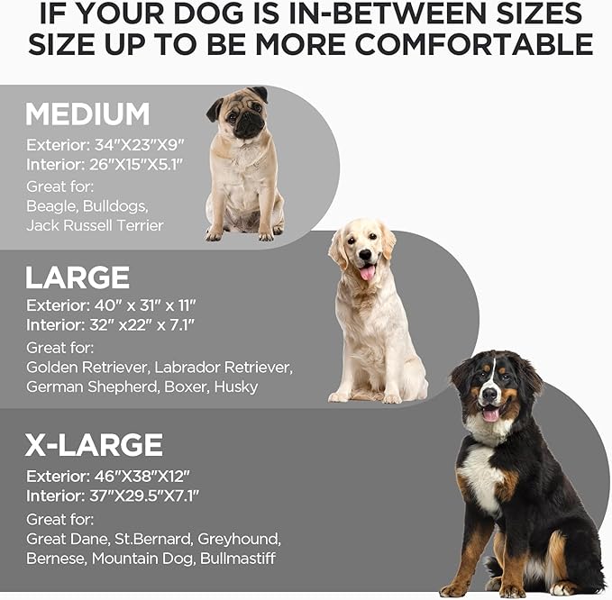 ATIFBOP Orthopedic Dog Bed for Large Dogs, Memory Foam Dog Sofa with Waterproof & Washable Cover, Cooling Energy Gel. Couch, Pain Relief Soft Couch Pet Bed (46x38x12 inch, Grey)