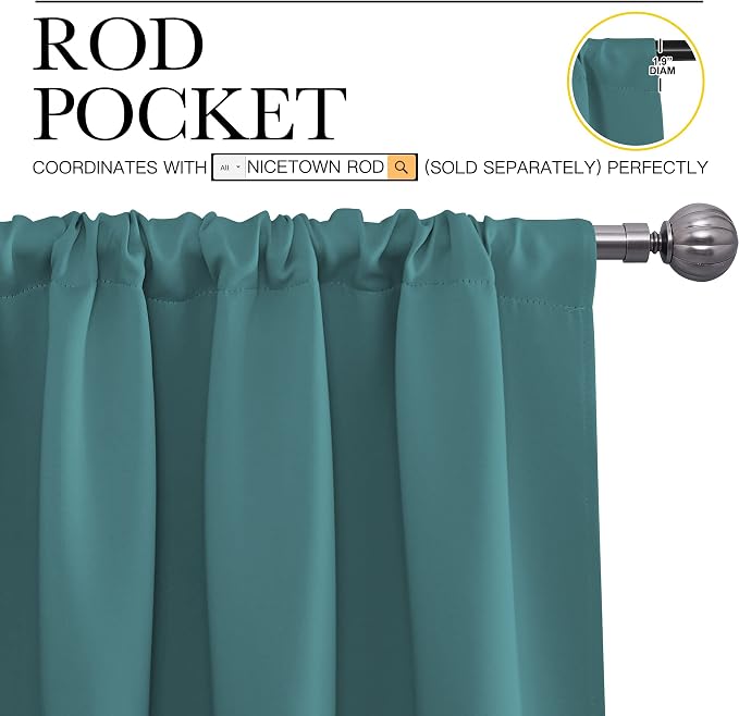 NICETOWN Bedroom Curtains, Three Pass Microfiber Noise Reducing Thermal