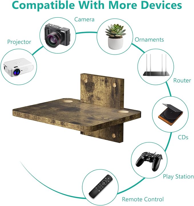 WALI Floating TV Shelf, 1 Tier Projector Shelf