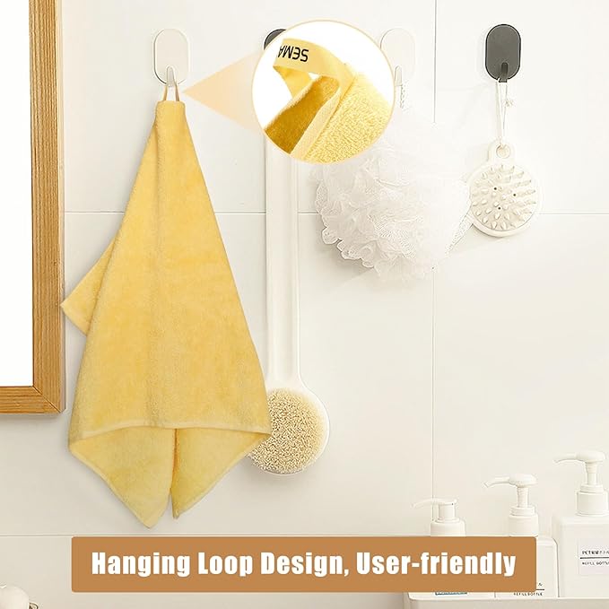 SEMAXE Hand Towel for Bathroom, 100% Combed Cotton Towel with Hanging Loop, Hotel Quality Absorbent Towel, Solid Colored Simple Style, 1 Pc Yellow Hand Towel, 550 GSM, 27" L x 16" W