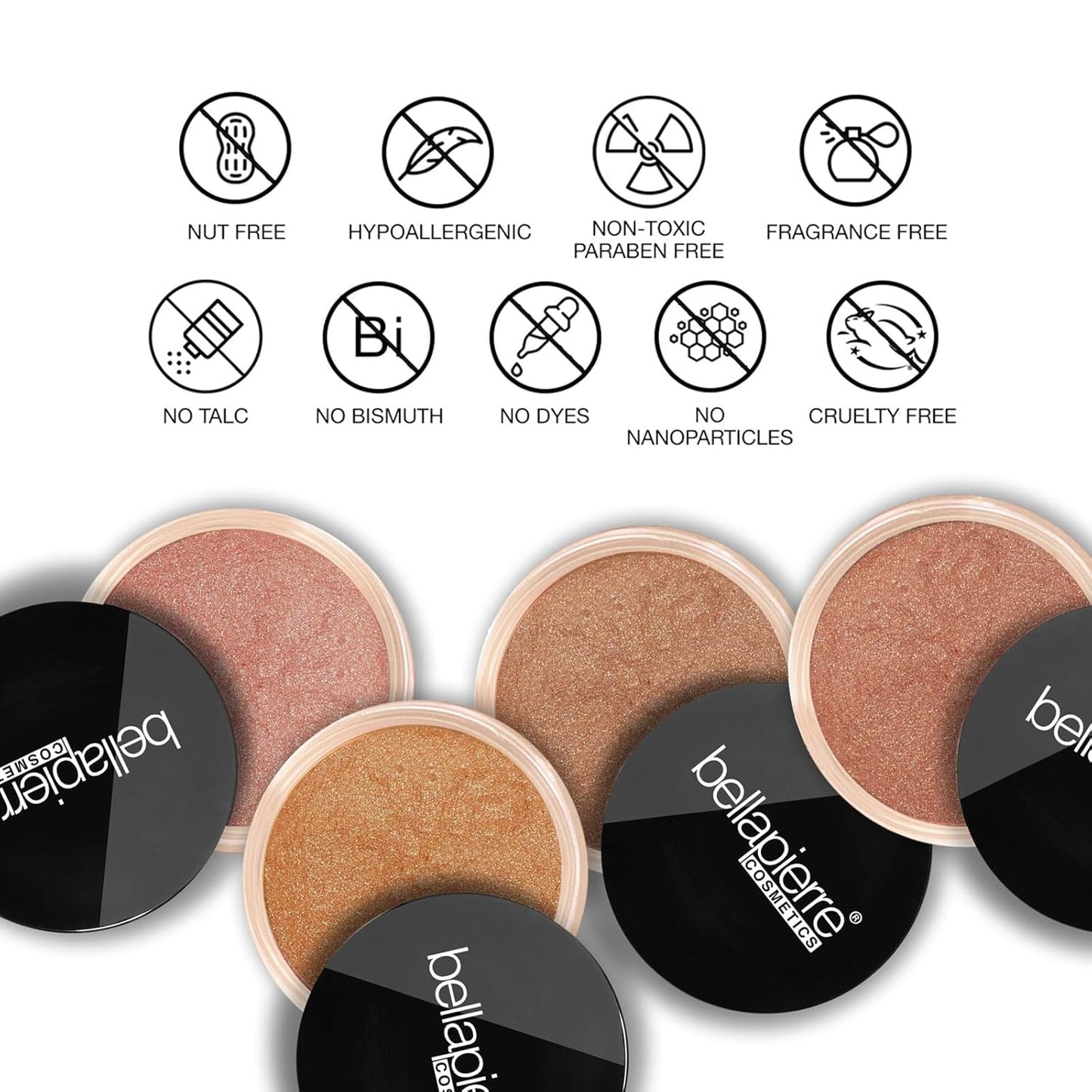 bellapierre Mineral Bronzer - Loose Powder | SPF Protection | Warms Skin Tone for a Sun-Kissed Look | Non-Toxic & Paraben Free - Peony - 0.3 Oz