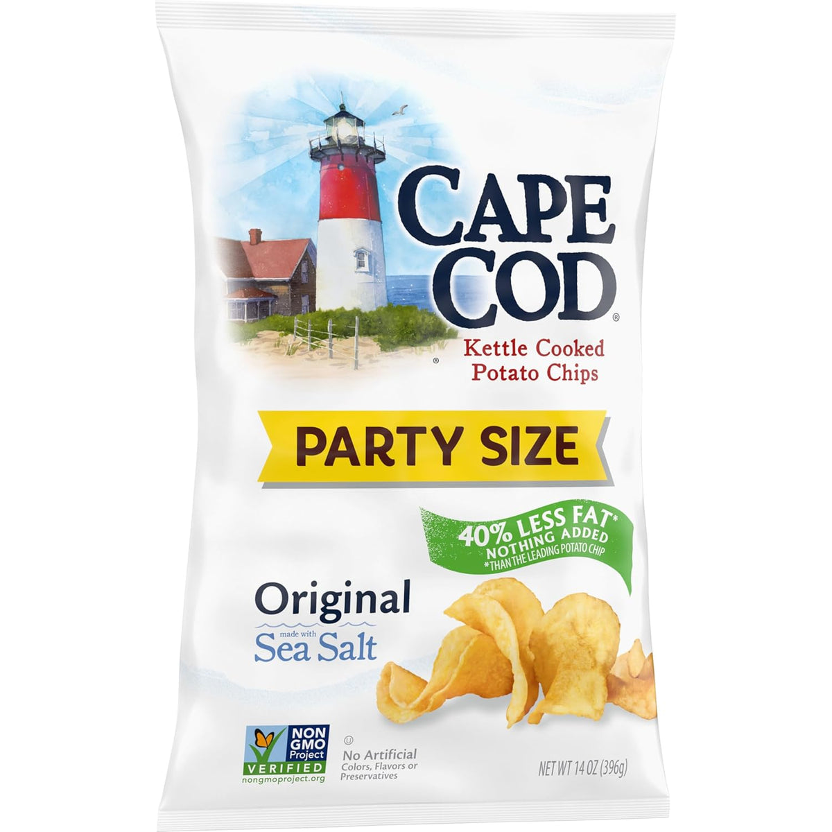 Cape Cod Potato Chips, Less Fat Original Kettle Chips, 14 Oz
