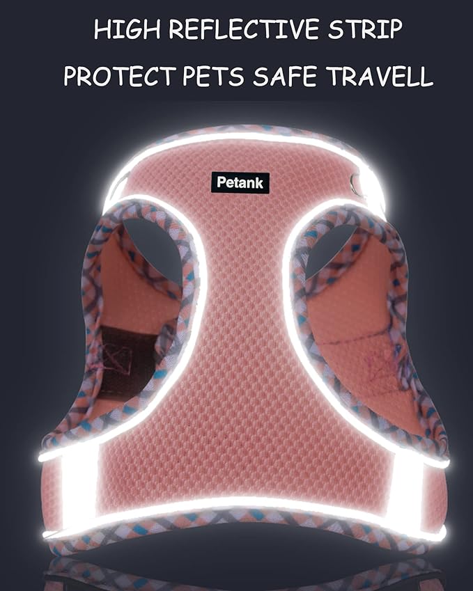 Petank Dog Harness for Small Medium Dogs No Pull, Puppy Harness and Leash Set, Step in Dog Harness for Walking, Running, Training, Small Dog Vest, Medium Dog Vest (Black, L)