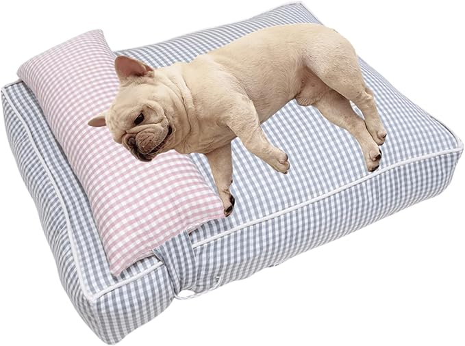 Dog Bed for Small Dogs, Dog Mattress with Pillow for Crate Kennel, Sofa Dog Bed, Super Soft Pet Bed for Medium, Small Dogs Breeds,Pet Bed Puppy Bed,Beds & Furniture (Grey,Medium)