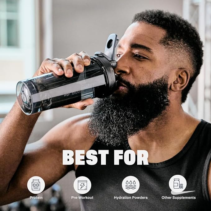 BlenderBottle Shaker Bottle Pro Series Perfect for Protein Shakes and Pre Workout, 24-Ounce, Black