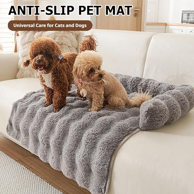 Waterproof Throw Blanket For Dogs & Indoor Cats,Dog Pad Washable Removable Couch Cover,Plush Long Fur Mat with Non Slip Silicone Base,Furniture Protector Gift for New Pet Parents,29.5"x29.5" (light)