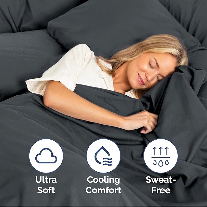 Cal King Size 4-Piece Sheet Set - Extra Soft, Breathable & Cooling - Hotel Luxury Durable Bed Sheets - Deep Pockets, Easy-Fit & Wrinkle-Free - Slate Blue Oeko-Tex