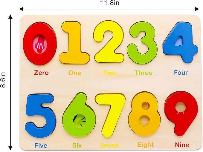 Aile Wooden Preschool Learning Number Puzzles Toys for Kids， Educational Toys.