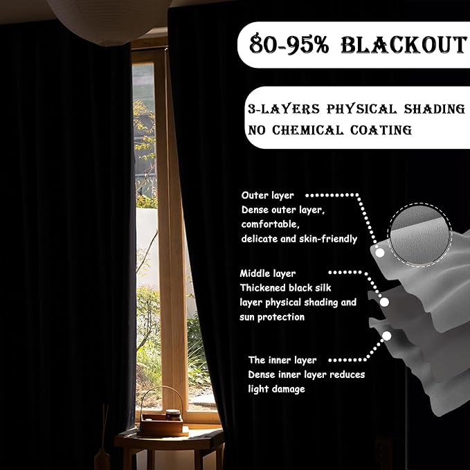Room Divider Curtains for Ceiling Track Rod, Noise Reduction Privacy Curtain