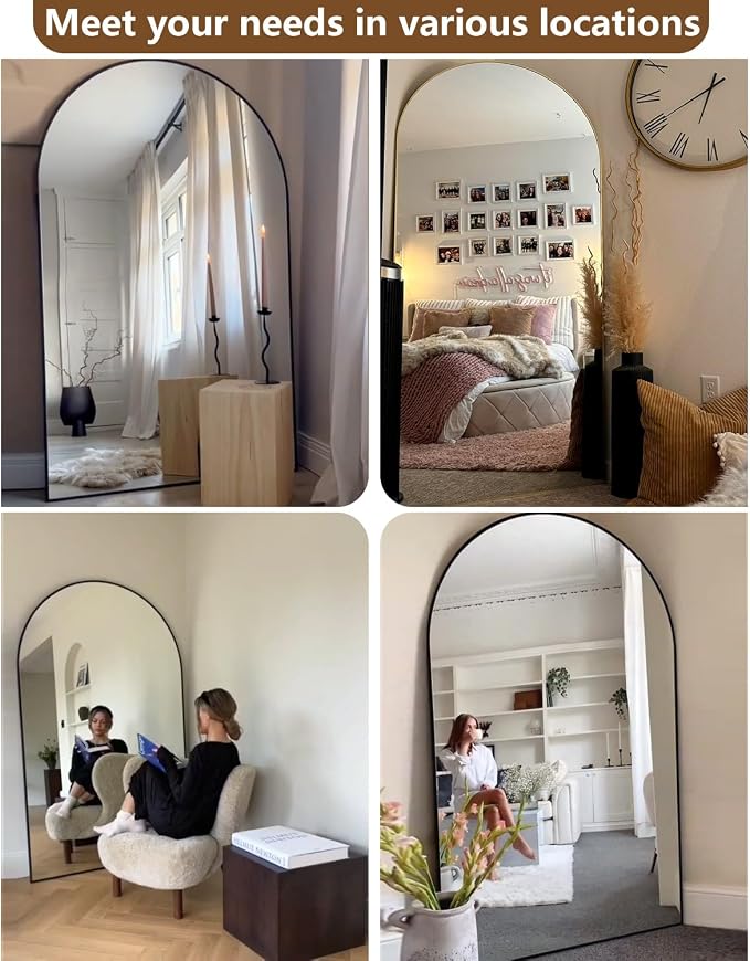 DMWOODFL 71"x26" Arched Full-Length Mirror