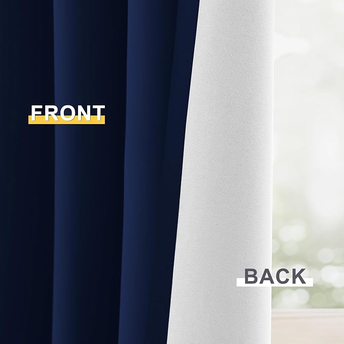 Yakamok 100% Blackout Curtain Panels 84 inches Cold and Light Blocking Drapes