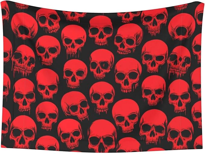 Reversible Plush Dot Pet Blanket for Dogs and Cats, Red Blood Vintage Skull, Ultra Soft Two Sided Design with Warm Fuzzy Side and Smooth Side for Comfort