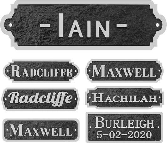 Acrylic Horse Stall Name Plate, 2.4" x 8" Personalized Stall Signs, UV Protected, Custom Pet Name Sign, All Weather Adhesive, Mounting (Silver, Style 4)