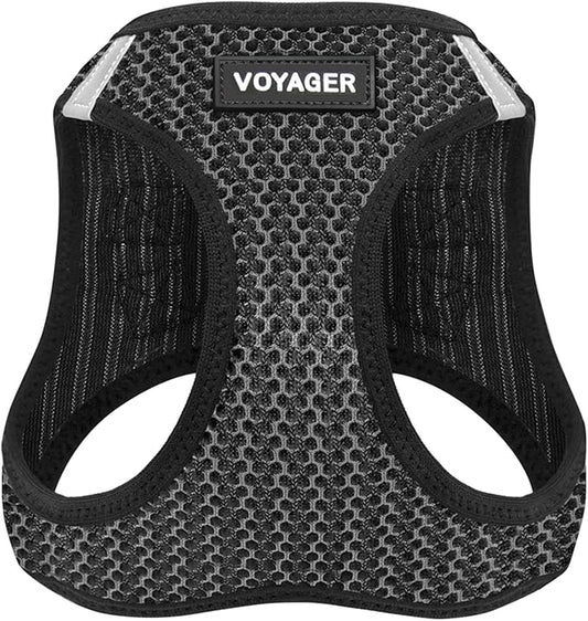 Best Pet Supplies Voyager Step-in Air Harness - All Weather Mesh, Reflective, No Pull Harness for Dogs, Cats - Secure with Hook & Loop Fastener, Buckle, Double D-Rings - Gray 2-Tone, XS